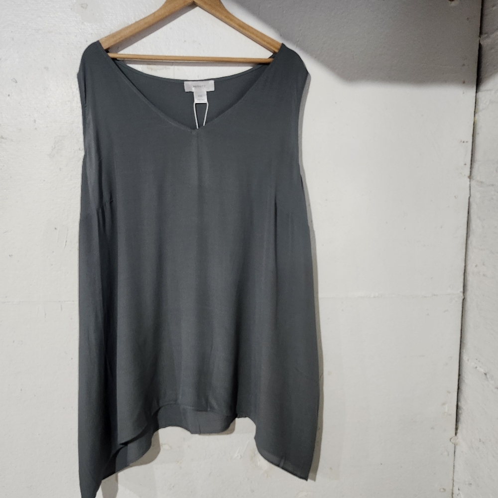 Refinity Jemima‎ Sleeveless Asymmetrical Tank Top w/ Wide Scoop Neckline NWT XXL